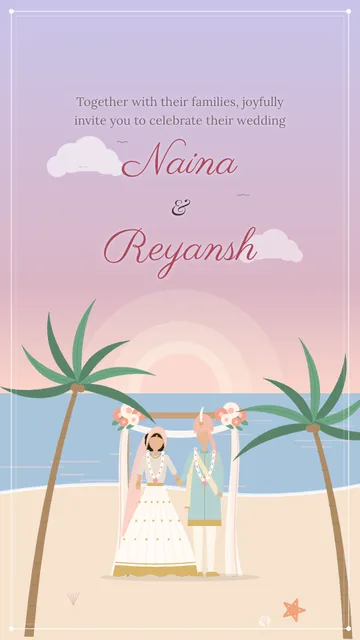 Seaside Vows wedding invitation template
