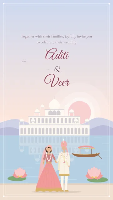 Lake Palace wedding invitation template