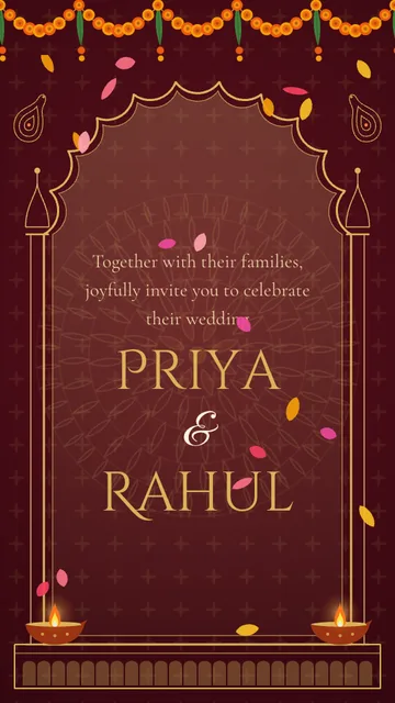Royal Rajasthani wedding invitation template