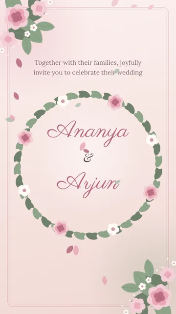 Floral Pastel wedding invitation template